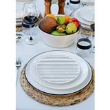 The Mia Daily Tunes Pasta Tabağı Çizgili 6lı Set 19 Cm Çok Renkli