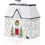 The Mia Dekorarif Kurabiye Kavanozu Ev 21x15x25 cm - Çok Renkli - 1 Adet - 1 lt