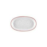 The Mia Dots Stoneware 2'li 26 cm Kırmızı Oval Kayık Tabak