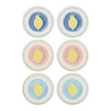 The Mia Italian Summer Desenli Seramik 6'lı Pasta Tabağı Seti 19 Cm