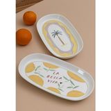 The Mia Italian Summer Oval Servis Tabağı 2li 23 cm - Tek Ebat - Çok Renkli