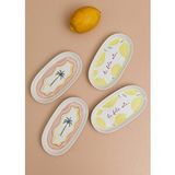 The Mia Italian Summer Oval Servis Tabağı 4lü 17 Cm Çok Renkli