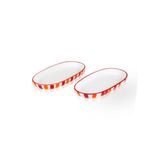 The Mia Joy Kırmızı 11x21x3 CM Oval 2'li Servis Seti