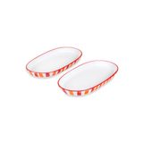 The Mia Joy Kırmızı 14x26x3 cm Oval 2'li Servis Seti
