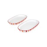 The Mia Joy Kırmızı 17x30x4 CM Oval 2'li Servis Seti