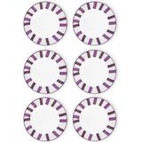 The Mia Joy Mor Seramik 6'lı Yemek Tabağı Seti 20 cm - Standart