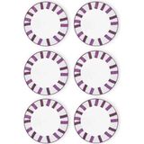 The Mia Joy Yemek Tabağı 6lı Set Mor 20 cm - Tek Ebat