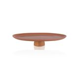The Mia Limoges Ahşap Ayaklı Servis Tabağı Terracota 34X17x6,5 Cm