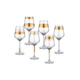 The Mia Lines Şarap Kadehi 6 Lı Set - Gold