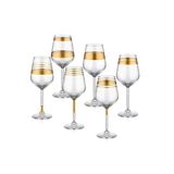 The Mia Lines Şarap Kadehi 6'Lı Set -Gold