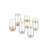 The Mia Lınes Su Bardağı Uzun 6 Lı Set -gold