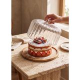 The Mia Madera Yuvarlak Kek Saklama Fanusu 30X30X20 cm - 3 lt - Şeffaf