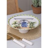 The Mia Palma Ayaklı Servis Tabağı 10X30 cm - Tek Ebat - Çok Renkli