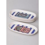 The Mia Palma Oval Servis Tabağı 4lü 17 cm - Tek Ebat - Çok Renkli