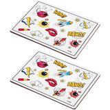 The Mia Popart Amerikan Servis 2'li Set - 29 x 41 cm - Renkli