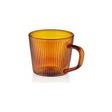 The Mia Striped Amber Borosilikat Cam Tekli Fincan 140ML