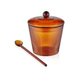 The Mıa Striped Cam Kasikli Sekerlik Amber 10X12 Cm