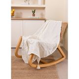 The Mia Throw Koltuk Şalı Püsküllü Krem 170X130