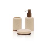 The Mia Travertine Banyo Seti Bej 3 Parça