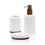 The Mia Travertine Banyo Seti Beyaz 3 Parça
