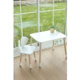The Mimar White Mickey Fare 1 Masa + 1 Sandalye (Çocuklar için Montessori Aktivite Masa Sandalye Takımı)