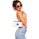 The Modawest Kanvas Kumaş Kadın Mini Omuz Çantası 23X13CM - 23 x 13 cm - Krem