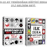 The Monarch Co 0-12 Ay Yenidoğan Eğitici Zeka Kartları 2'li Gelişim Seti | Bebek Görsel Uyarıcı Flash Kartlar (Siyah-Beyaz ve Renkli)