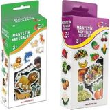 The Monarch Co Eğitici 2'li Set: Manyetik Hayvanlar ve Meyveler Sebzeler Magnet Oyuncak Seti 3+ Yaş