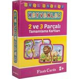 The Monarch Co Eğitici Hayvanlar Yapboz Seti - 2 ve 3 Parçalı Tamamlama ve Eşleştirme Kartları - Okul Öncesi 2+ Yaş Zeka Gelişimi