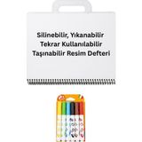 The Monarch Co Eğitici Silinebilir Resim Defteri ve Yıkanabilir Keçeli Boya Kalemi Seti - Taşınabilir, Tekrar Kullanılabilir Sihirli Çizim Çantası (2+ Yaş)