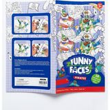 The Monarch Co Funny Faces Korsanlar Eğitici Boyama ve Çıkartma Kitabı - 28 Sayfa Boyama + 90'dan Fazla Komik Yüz Sticker Seti (3+ Yaş) Yaratıcılık Geliştiren Aktivite Kitabı