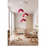 the mr east Beton Görünümlü 3 Lü Dekoratif Sarkıt Avize 30X22 cm Pla Modern Ev Aydınlatması - Pembe