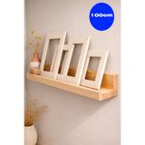 The N Wood Doğal Ahşap Fotoğraf Rafı 100 cm Duvar Rafı Çerçeve Sergileme Rafı Picture Ledge