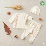 The Nest Kids Floral Bloom Premium Organik Pamuk Çiçekli Hastane Çıkış Seti - Çok Renkli - 0 - 3 Ay