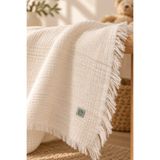 The Nest Kids Püsküllü GOTS Sertifikalı Müslin Bebek Battaniyesi 90x120 cm Pure Breeze