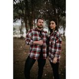 The New Wear Thenewwear Oversize Kırmızı Kareli Tek Cepli Oduncu Gömlek - Beyaz - Kırmızı - Siyah
