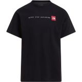 The North Face - Erkek Never Stop Exploring Regular Graphic T-Shirt - Yumuşak Pamuk Polyester Karışımı - Su Bazlı Grafik Baskı, Tnf Siyah, L