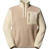The North Face Erkek Yumiori ceket, çeyrek fermuarlı, hafif polar manto, nakışlı logolu, güvenli göğüs cebi, fermuarlı sweatshirt (1'li paket), Mantar Grisi/Gravel/Ay, M