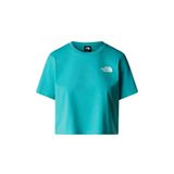 THE NORTH FACE Kadın W Simple Dome Cropped Slim Tee T-Shirt, Vistula Blue, L