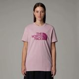THE NORTH FACE Kadın W S/S Relaxed Easy Tee T-Shirt, Metal Pembe/Siber Berry, XL