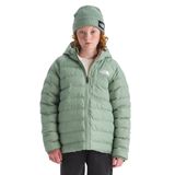 THE NORTH FACE Kız Çocuk Tersinir Perrito Kapüşonlu Ceket | 2'si 1 Arada Kışlık Mont, Hafif ve Su Geçirmez, Kayrak Yosun, L