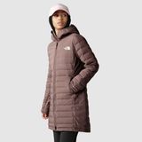 The North Face NF0A7UK7EFU1 Belleview Stretch Down Uzun Kahverengi Kapüşonlu Kadın Mont