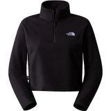 The North Face NF0A855NJK31 W 100 Glacier Cropped Yarım Fermuar Crop Siyah Kadın Polar