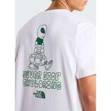 The North Face NF0A8G9GFN41-ALIEN Relaxed-Graphı Beyaz Yuvarlak Yaka Regular Fit Baskılı Erkek T-Shirt - M