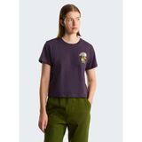 The North Face NF0A8G9QG5O1-W Flora Embro Regular Mor Yuvarlak Regular Fit Baskılı Kadın T-Shirt - XS