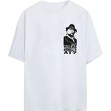 The Notorious B.ı.g. - Where Brooklyn At Tasarımlı Unisex Oversize T-Shirt - Beyaz - XL