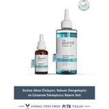 The Purest Solutions Cilt Bakım Seti: Tüm Cilt Tipleri için Sebum Dengeleyici Niacinamide Serum ve Tonik (İki Parça Set)
