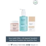 The Purest Solutions Kuru-Lekeli Ciltler • Çift Aşamalı Temizlik & Leke Karşıtı Fondöten Seti (Açık/orta Ton)