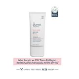 The Purest Solutions SPF50+ 50 ml Leke Karşıtı ve Cilt Tonu Eşitleyici Renkli Güneş Koruyucu Krem