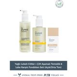 The Purest Solutions Yağlı-Lekeli Ciltler • Çift Aşamalı Temizlik & Leke Karşıtı Fondöten Seti (Açık/orta Ton)